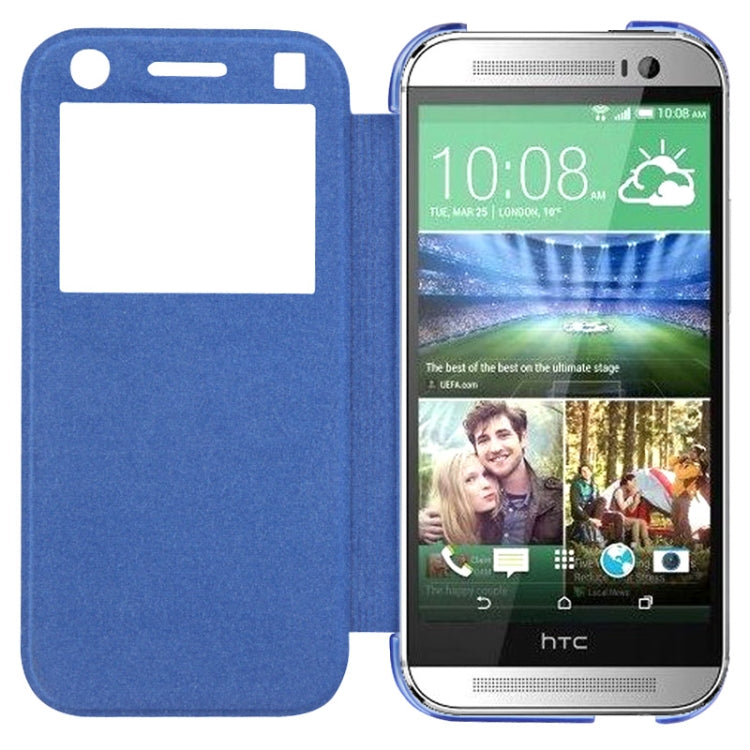 Horizontal Flip Leather Case with Call Display ID for HTC One / M8 mini