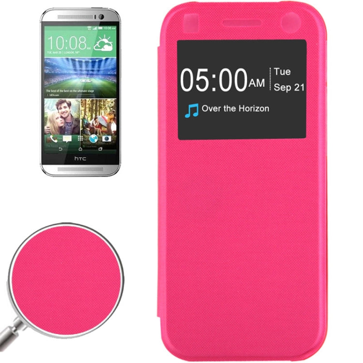 Horizontal Flip Leather Case with Call Display ID for HTC One / M8 mini