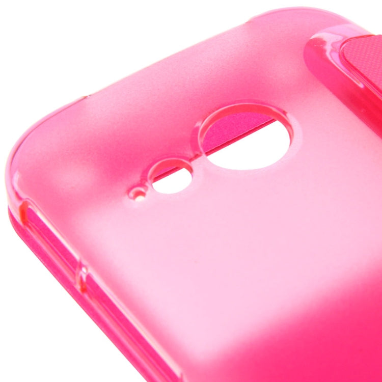 Horizontal Flip Leather Case with Call Display ID for HTC One / M8 mini