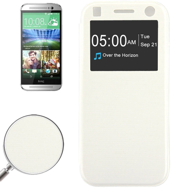 Horizontal Flip Leather Case with Call Display ID for HTC One / M8 mini