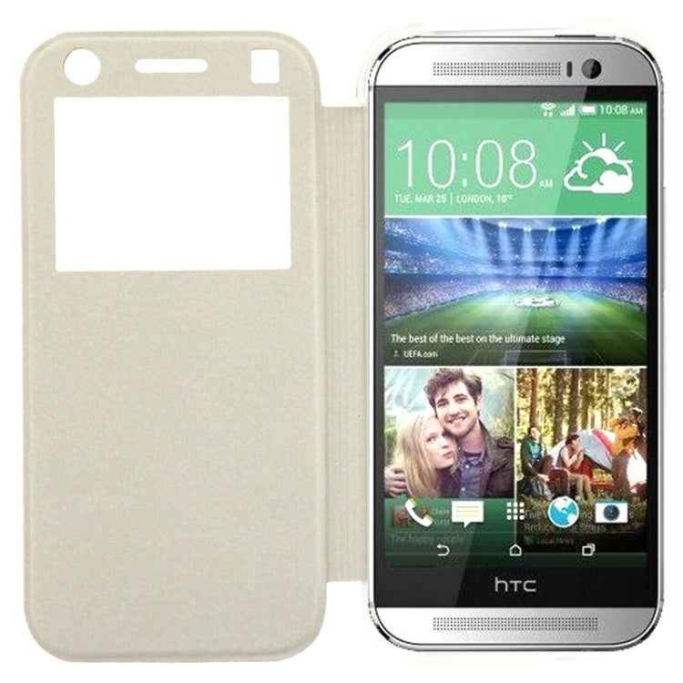 Horizontal Flip Leather Case with Call Display ID for HTC One / M8 mini