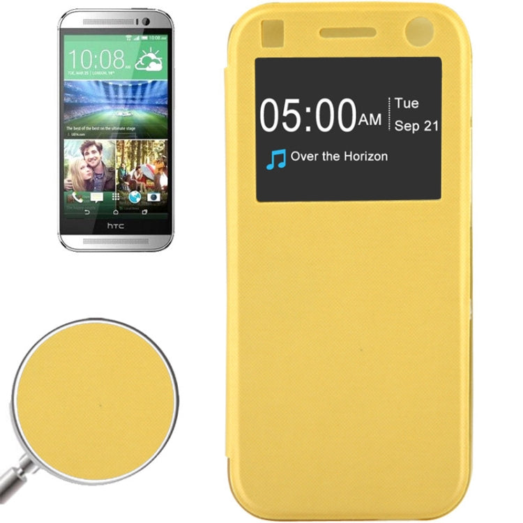 Horizontal Flip Leather Case with Call Display ID for HTC One / M8 mini