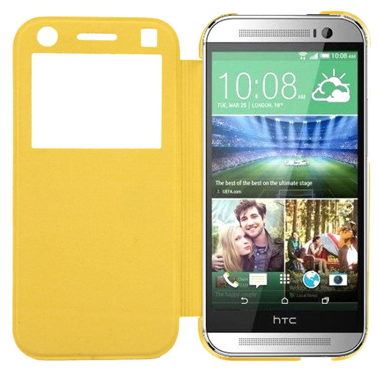 Horizontal Flip Leather Case with Call Display ID for HTC One / M8 mini