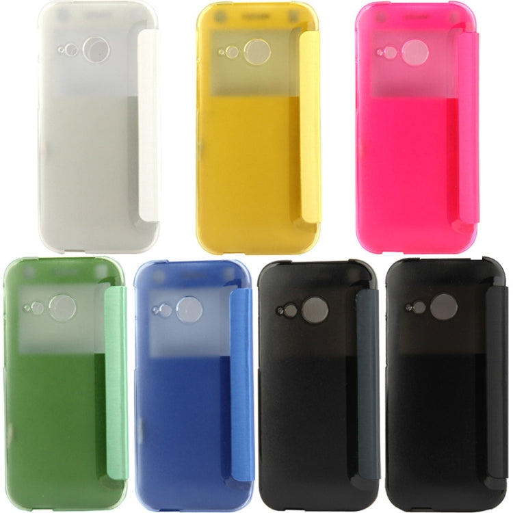 Horizontal Flip Leather Case with Call Display ID for HTC One / M8 mini