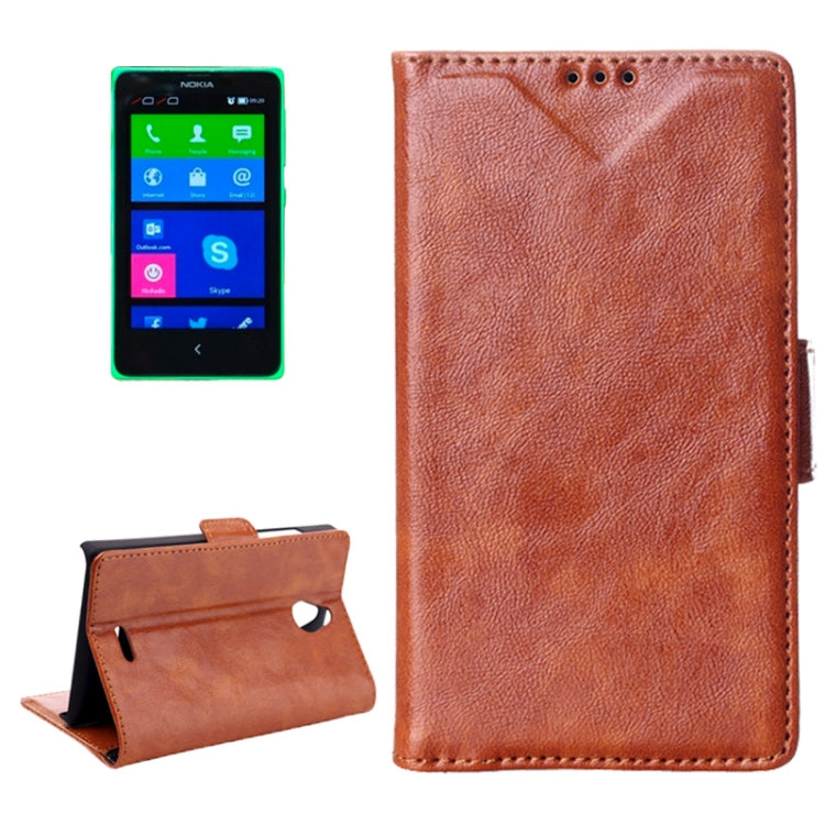 Oil Skin Texture Horizontal Flip Leather Case with Holder for Nokia X2