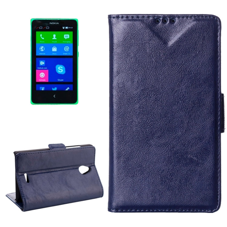 Oil Skin Texture Horizontal Flip Leather Case with Holder for Nokia X2