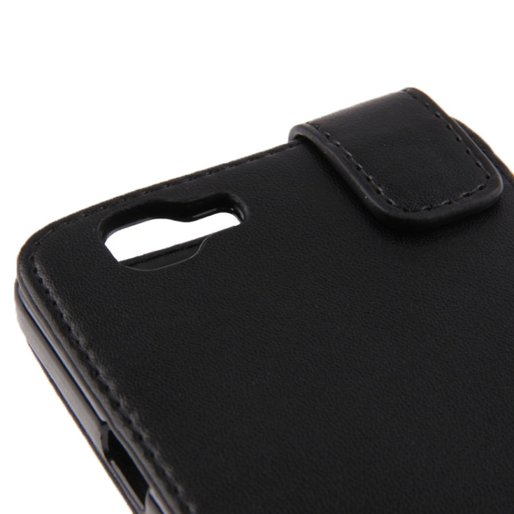 Vertical Flip Leather Case for Wiko Rainbow(Black)