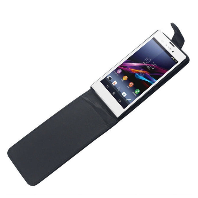 Vertical Flip Leather Case for Sony Xperia T3 / M50W(Black)