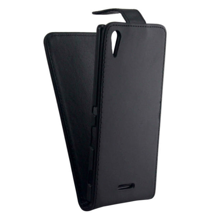 Vertical Flip Leather Case for Sony Xperia T3 / M50W(Black)