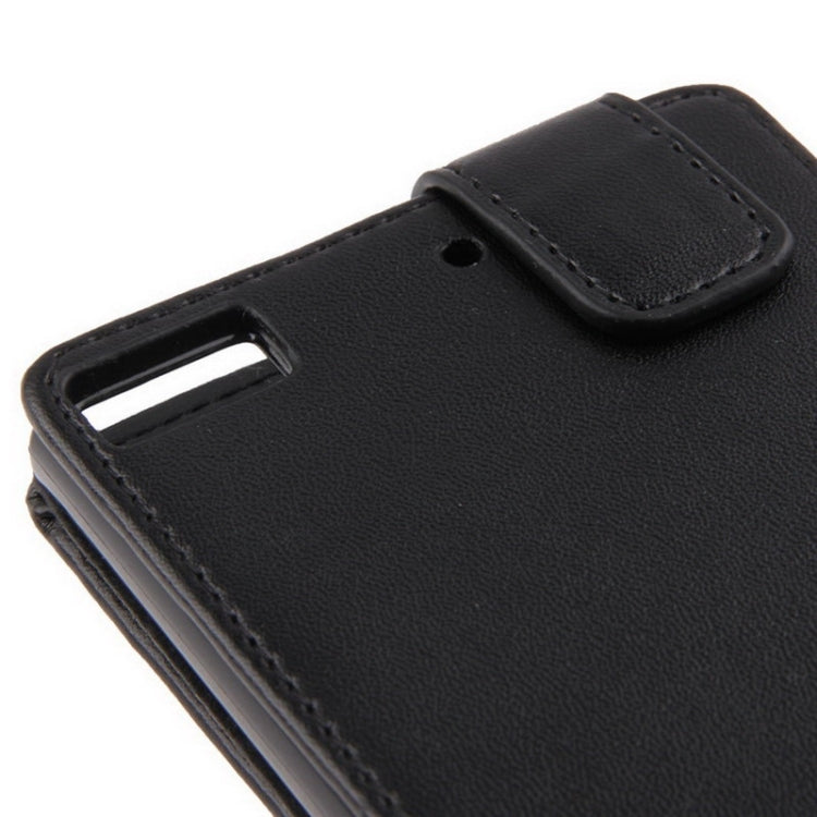 Vertical Flip Leather Case for Blackberry Z3(Black)