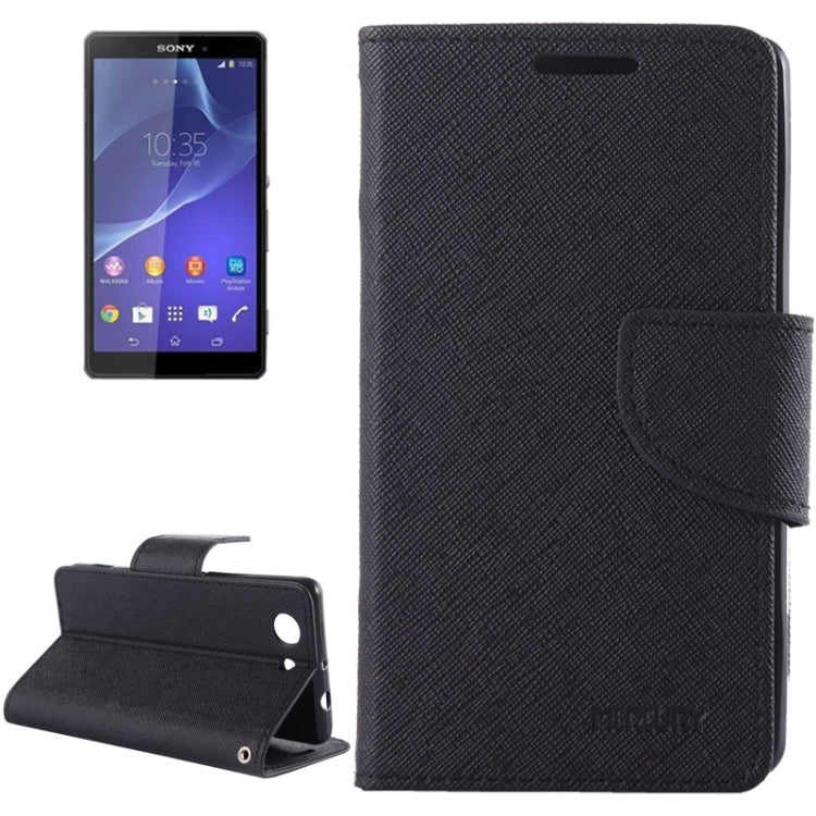 Cross Texture Leather Case with Holder & Card Slots & Wallet for Sony Xperia Z3 Compact