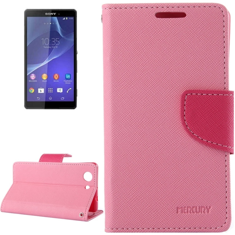 Cross Texture Leather Case with Holder & Card Slots & Wallet for Sony Xperia Z3 Compact