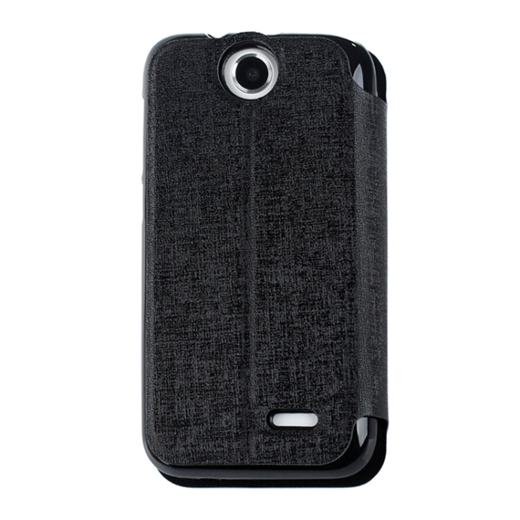 Oracle Texture Horizontal Flip Leather Case with Call Display ID & Holder for HTC Desire 310