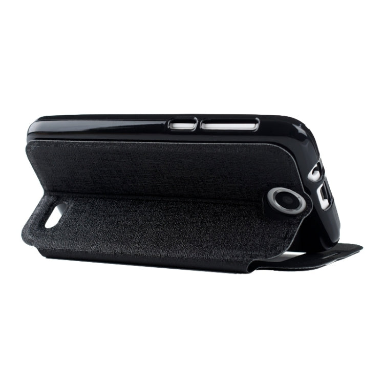 Oracle Texture Horizontal Flip Leather Case with Call Display ID & Holder for HTC Desire 310