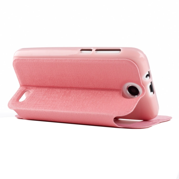 Oracle Texture Horizontal Flip Leather Case with Call Display ID & Holder for HTC Desire 310