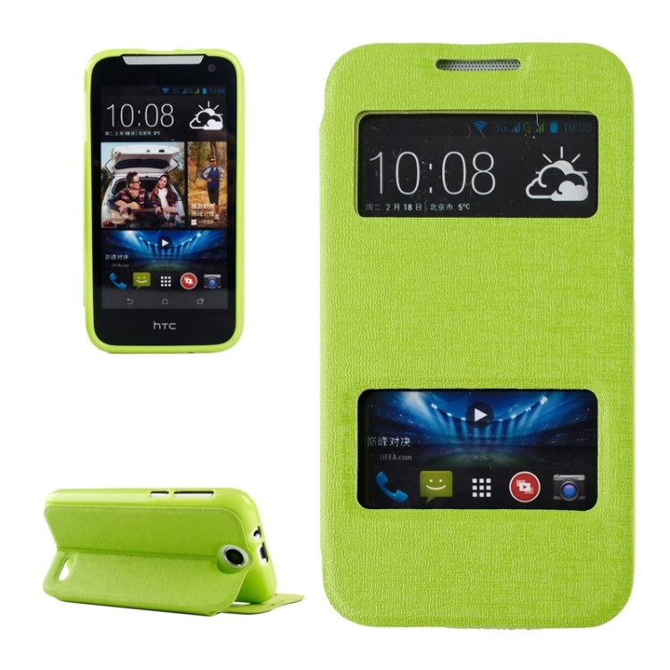 Oracle Texture Horizontal Flip Leather Case with Call Display ID & Holder for HTC Desire 310