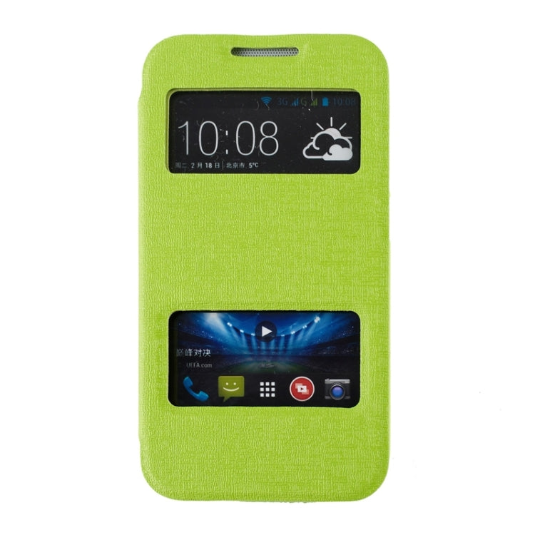 Oracle Texture Horizontal Flip Leather Case with Call Display ID & Holder for HTC Desire 310