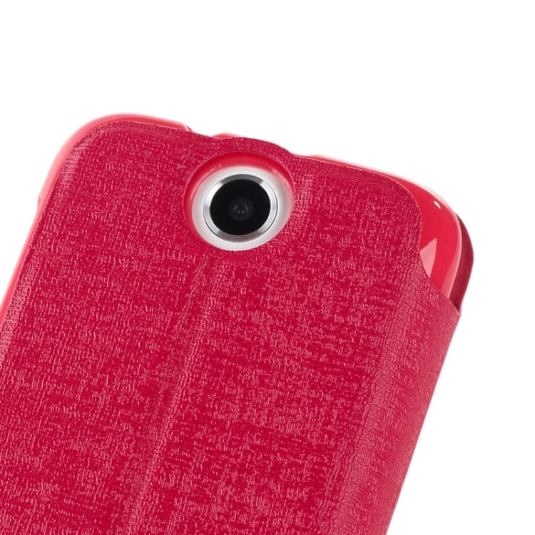 Oracle Texture Horizontal Flip Leather Case with Call Display ID & Holder for HTC Desire 310