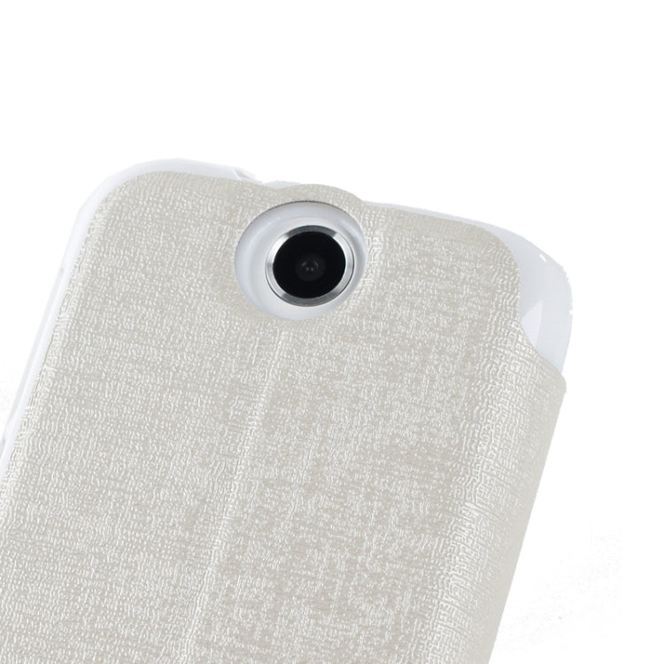 Oracle Texture Horizontal Flip Leather Case with Call Display ID & Holder for HTC Desire 310