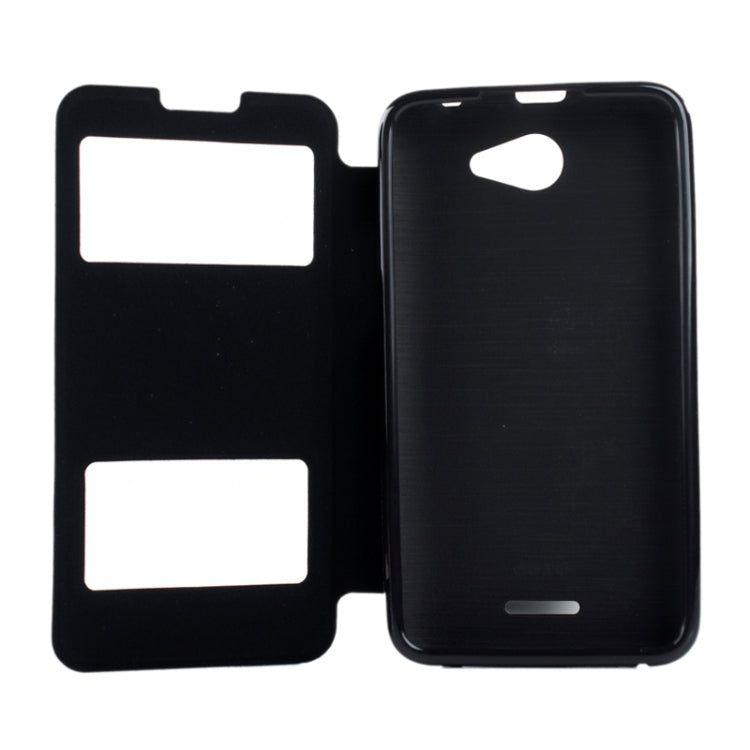 Oracle Texture Horizontal Flip Leather Case with Call Display ID & Holder for HTC Desire 516 / D516W