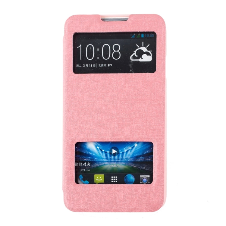 Oracle Texture Horizontal Flip Leather Case with Call Display ID & Holder for HTC Desire 516 / D516W
