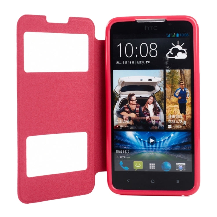 Oracle Texture Horizontal Flip Leather Case with Call Display ID & Holder for HTC Desire 516 / D516W