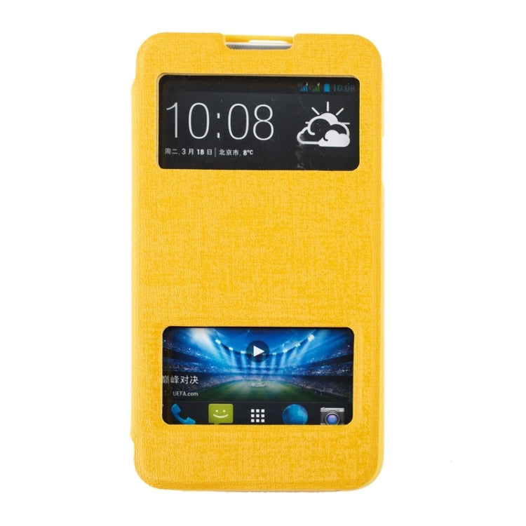 Oracle Texture Horizontal Flip Leather Case with Call Display ID & Holder for HTC Desire 516 / D516W