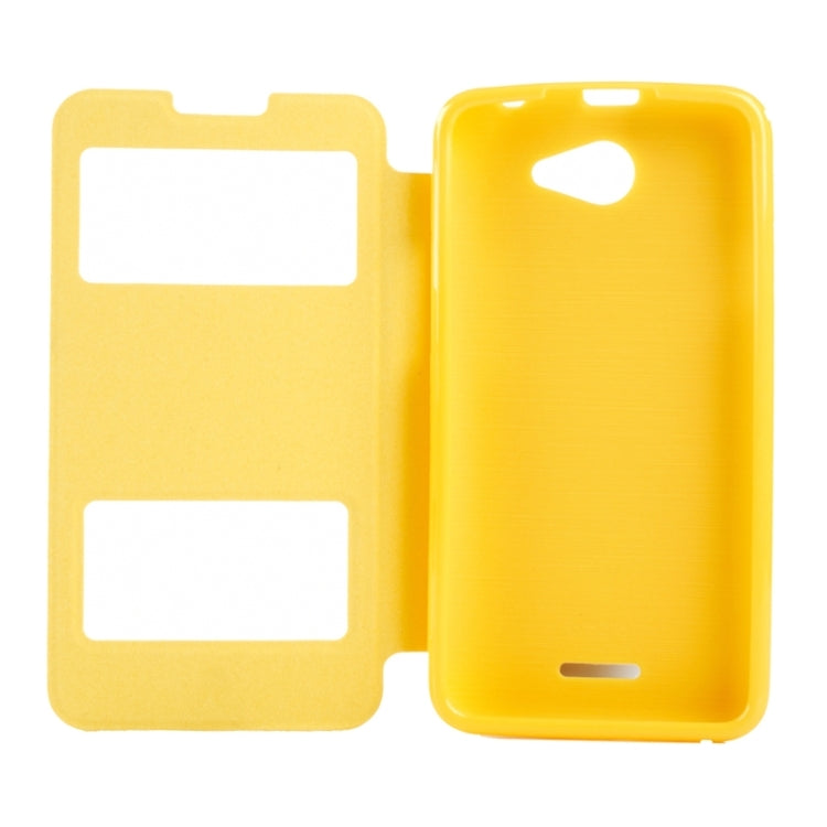 Oracle Texture Horizontal Flip Leather Case with Call Display ID & Holder for HTC Desire 516 / D516W