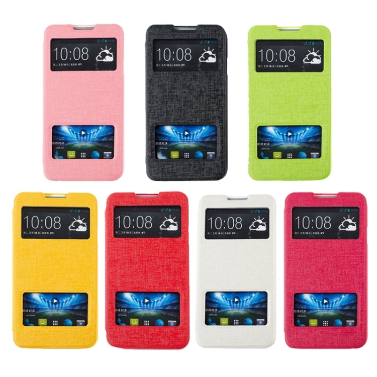 Oracle Texture Horizontal Flip Leather Case with Call Display ID & Holder for HTC Desire 516 / D516W