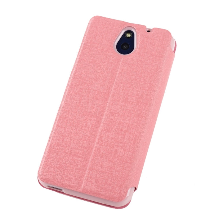 Oracle Texture Horizontal Flip Leather Case with Call Display ID & Holder for HTC Desire 610