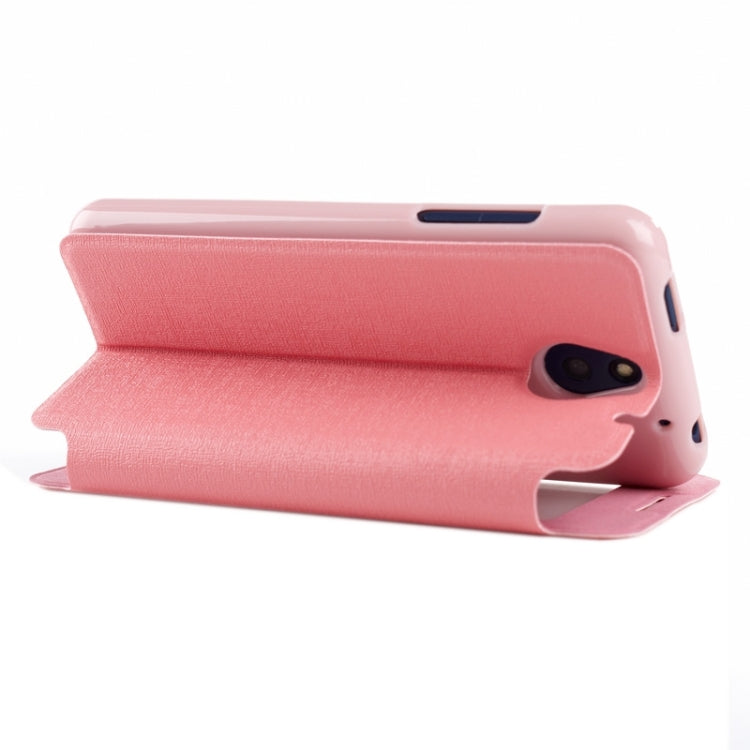 Oracle Texture Horizontal Flip Leather Case with Call Display ID & Holder for HTC Desire 610