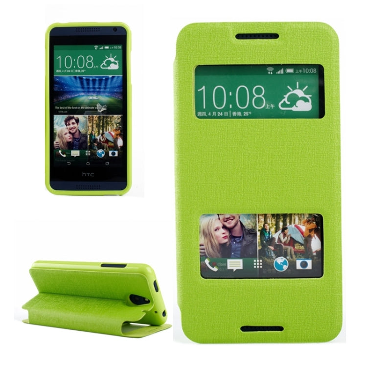 Oracle Texture Horizontal Flip Leather Case with Call Display ID & Holder for HTC Desire 610