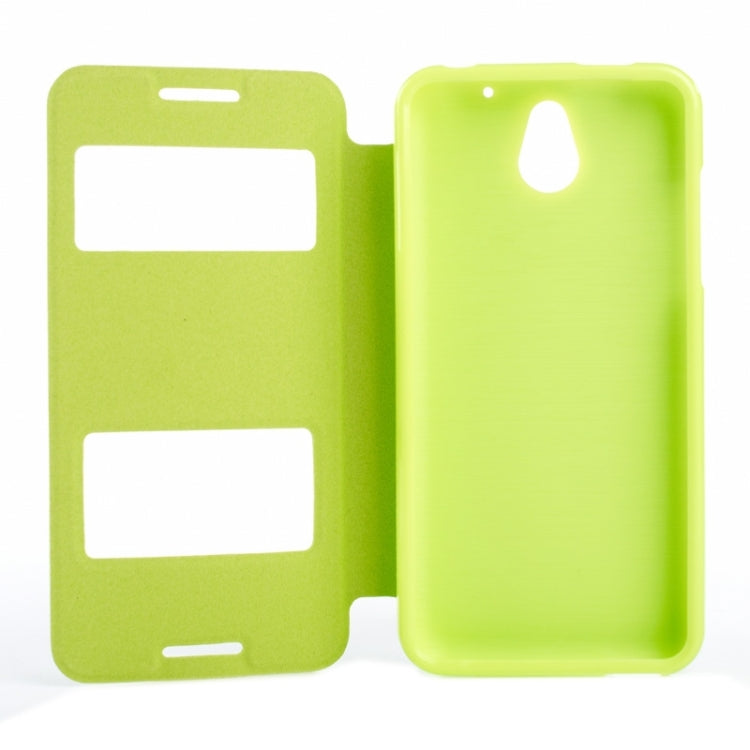 Oracle Texture Horizontal Flip Leather Case with Call Display ID & Holder for HTC Desire 610