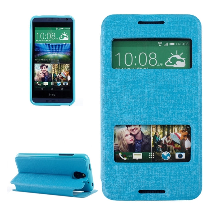 Oracle Texture Horizontal Flip Leather Case with Call Display ID & Holder for HTC Desire 610