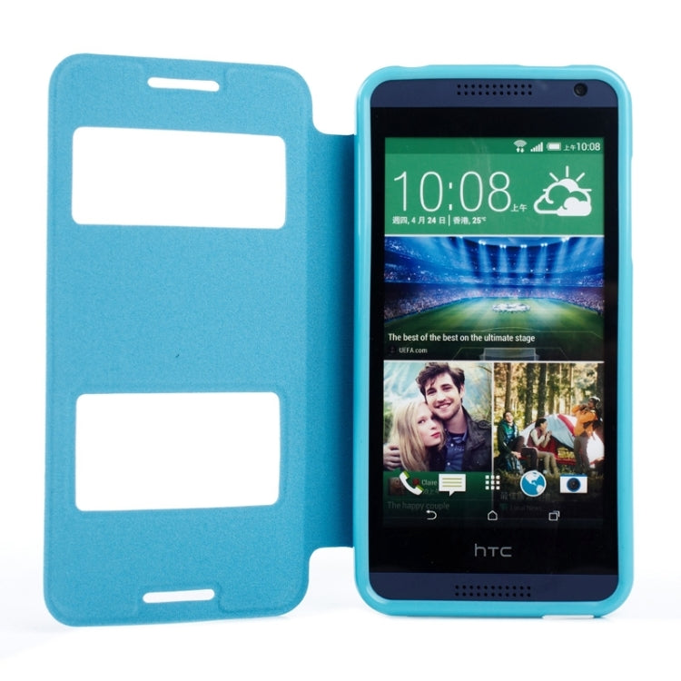 Oracle Texture Horizontal Flip Leather Case with Call Display ID & Holder for HTC Desire 610