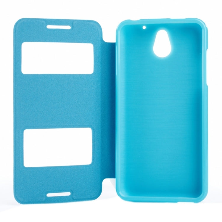 Oracle Texture Horizontal Flip Leather Case with Call Display ID & Holder for HTC Desire 610