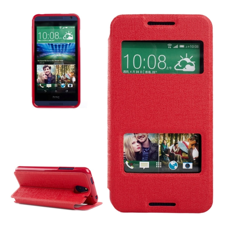 Oracle Texture Horizontal Flip Leather Case with Call Display ID & Holder for HTC Desire 610