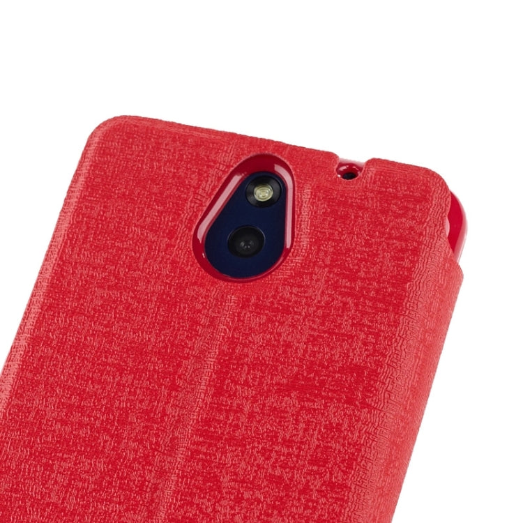 Oracle Texture Horizontal Flip Leather Case with Call Display ID & Holder for HTC Desire 610