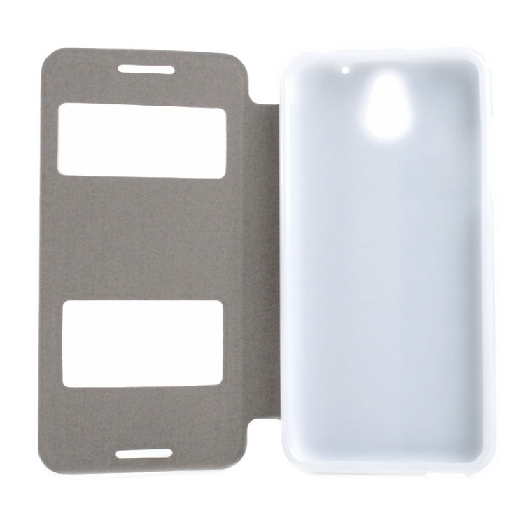 Oracle Texture Horizontal Flip Leather Case with Call Display ID & Holder for HTC Desire 610