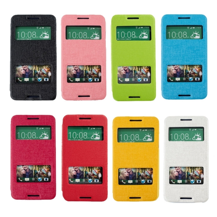 Oracle Texture Horizontal Flip Leather Case with Call Display ID & Holder for HTC Desire 610