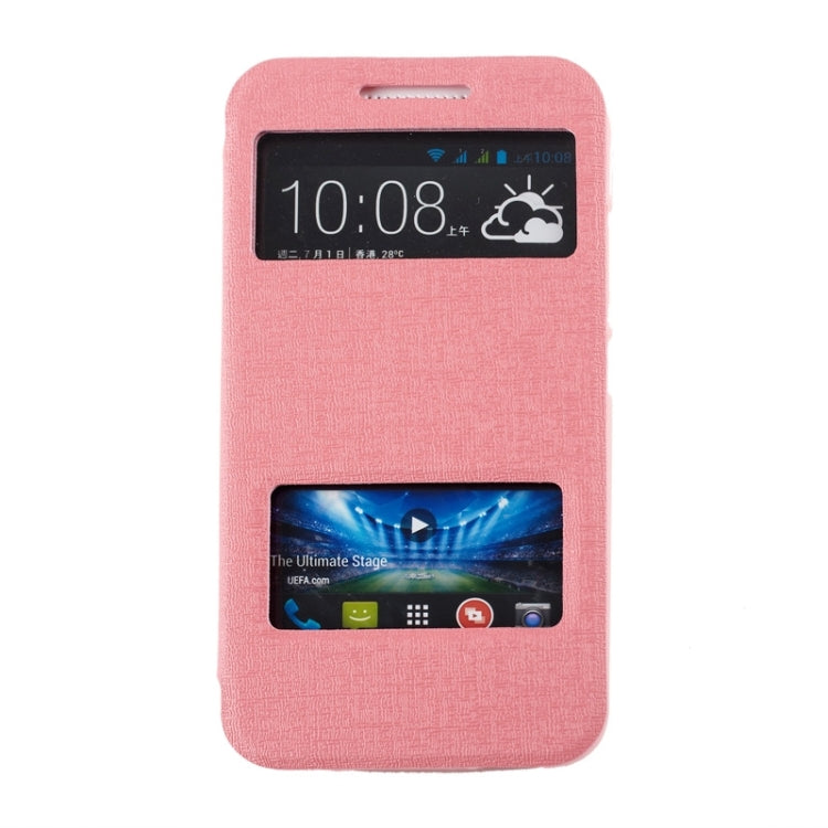 Oracle Texture Horizontal Flip Leather Case with Call Display ID & Holder for HTC Desire 616 / D616W