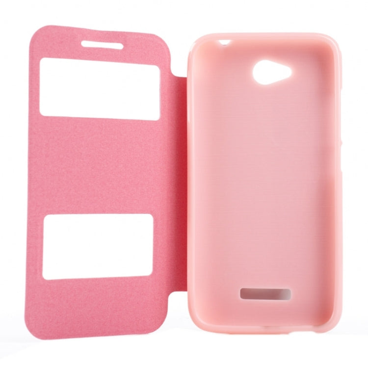 Oracle Texture Horizontal Flip Leather Case with Call Display ID & Holder for HTC Desire 616 / D616W