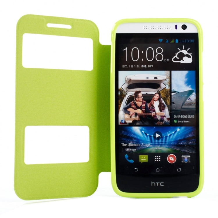Oracle Texture Horizontal Flip Leather Case with Call Display ID & Holder for HTC Desire 616 / D616W