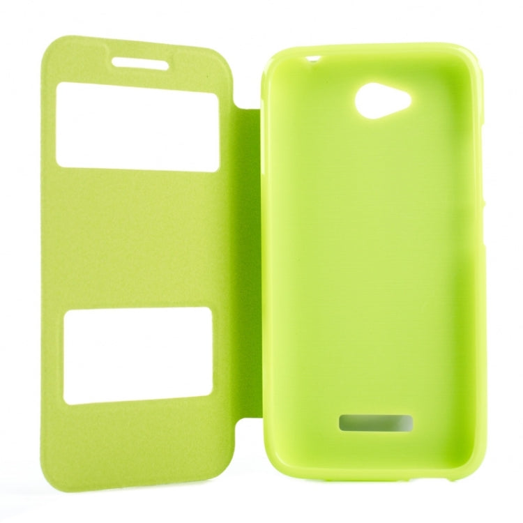 Oracle Texture Horizontal Flip Leather Case with Call Display ID & Holder for HTC Desire 616 / D616W