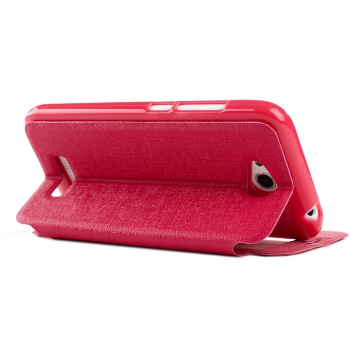 Oracle Texture Horizontal Flip Leather Case with Call Display ID & Holder for HTC Desire 616 / D616W