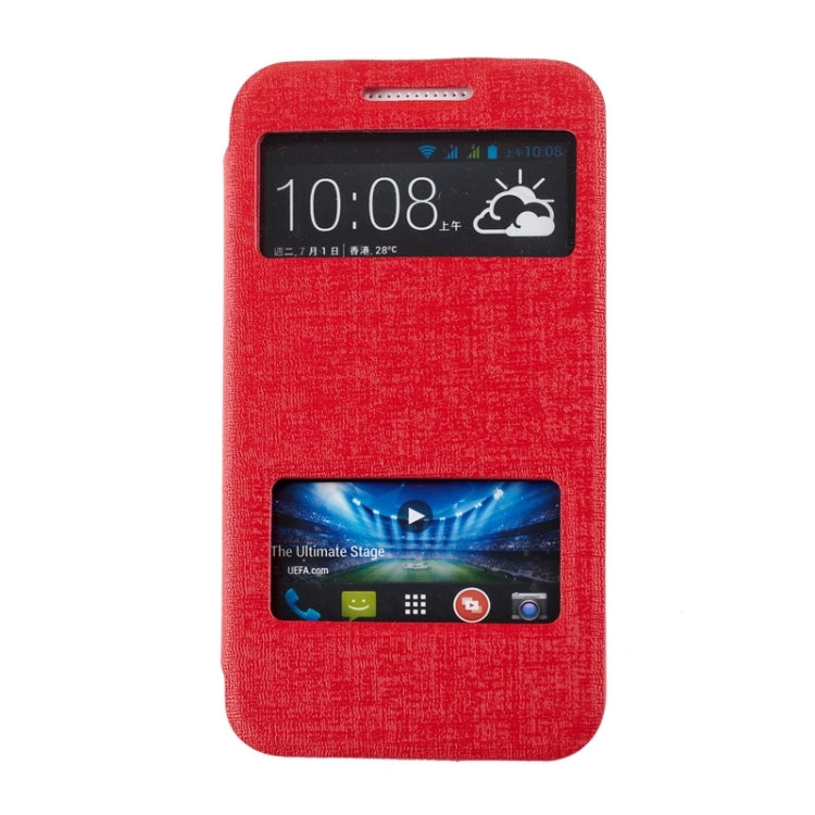 Oracle Texture Horizontal Flip Leather Case with Call Display ID & Holder for HTC Desire 616 / D616W