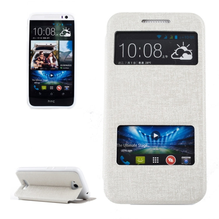 Oracle Texture Horizontal Flip Leather Case with Call Display ID & Holder for HTC Desire 616 / D616W