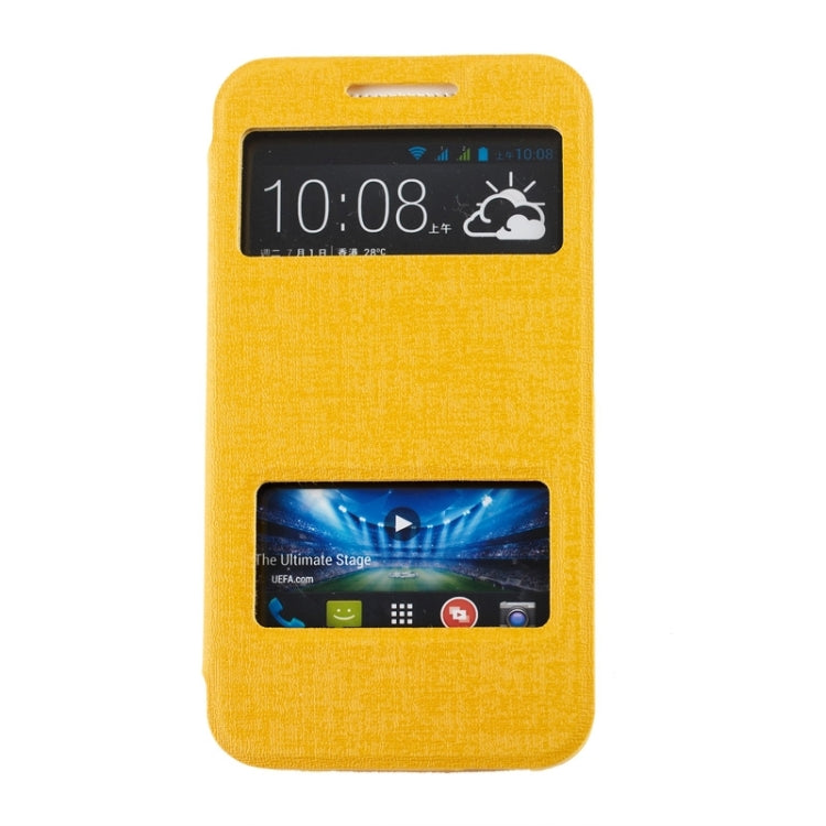 Oracle Texture Horizontal Flip Leather Case with Call Display ID & Holder for HTC Desire 616 / D616W