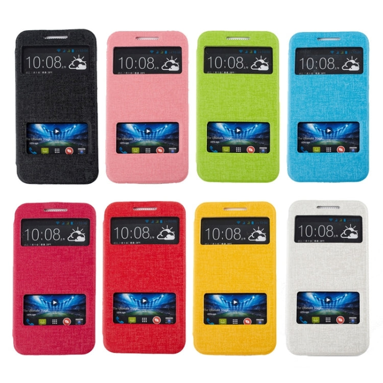 Oracle Texture Horizontal Flip Leather Case with Call Display ID & Holder for HTC Desire 616 / D616W