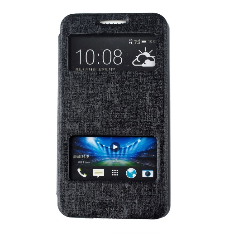 Oracle Texture Horizontal Flip Leather Case with Call Display ID & Holder for HTC Desire 816 / 800